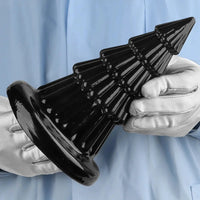 7.67in Christmas Tree PVC Black Extra Butt Plug Dildo With Suction Cup