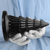 7.67in Christmas Tree PVC Black Extra Butt Plug Dildo With Suction Cup