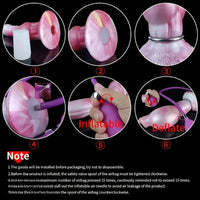 7.67in Fantasy Inflatable Silicone Soft Dildo Dog Knot Anal Women Dildo