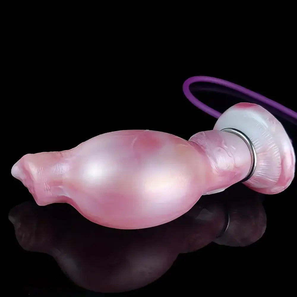 7.67in Fantasy Inflatable Silicone Soft Dildo Dog Knot Anal Women Dildo