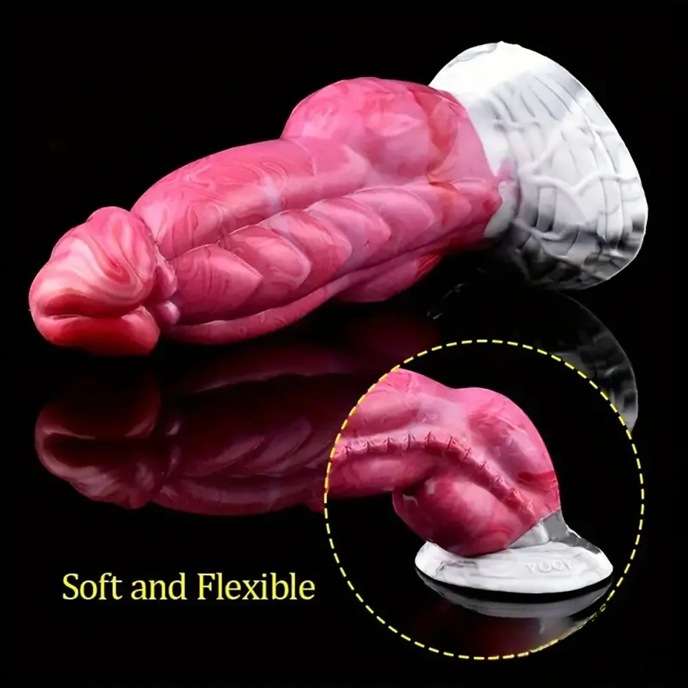 7.67in Fantasy Monster Silicone Soft Dildo For Prostate With Big Knot