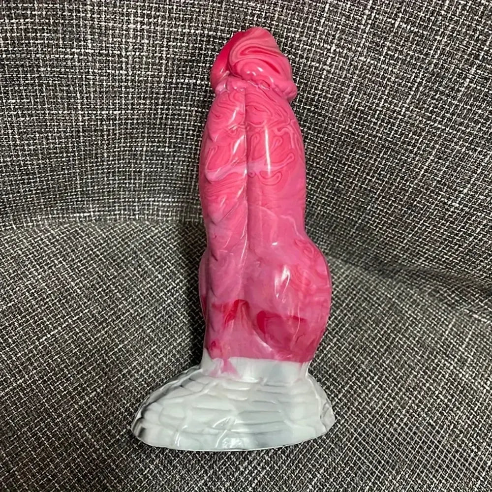 7.67in Fantasy Monster Silicone Soft Dildo For Prostate With Big Knot