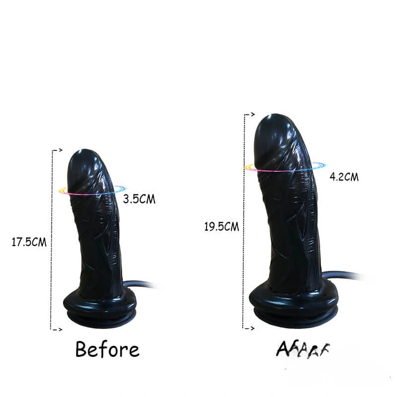 7.67in Inflatable Dildo Realistic Shape Suction Dildo Sex Toy