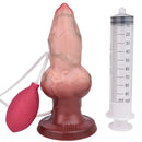 7.67in Liquid Silicone Dog Knot Squirting Dildo Real Water Spray Cock