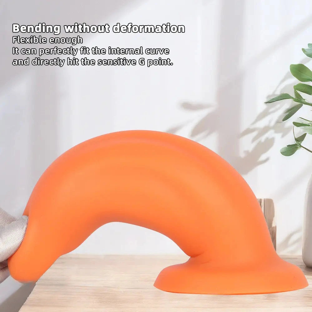 7.67in Liquid Silicone Thick Soft Dolphin Animal Dildo For Cock Clit Orgasm