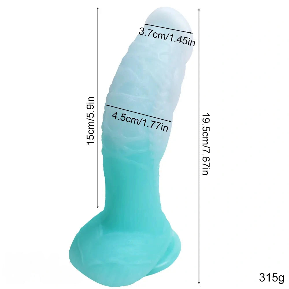 7.67in Luminous Silicone Soft Dragon Dildo For Women Men Masturbation