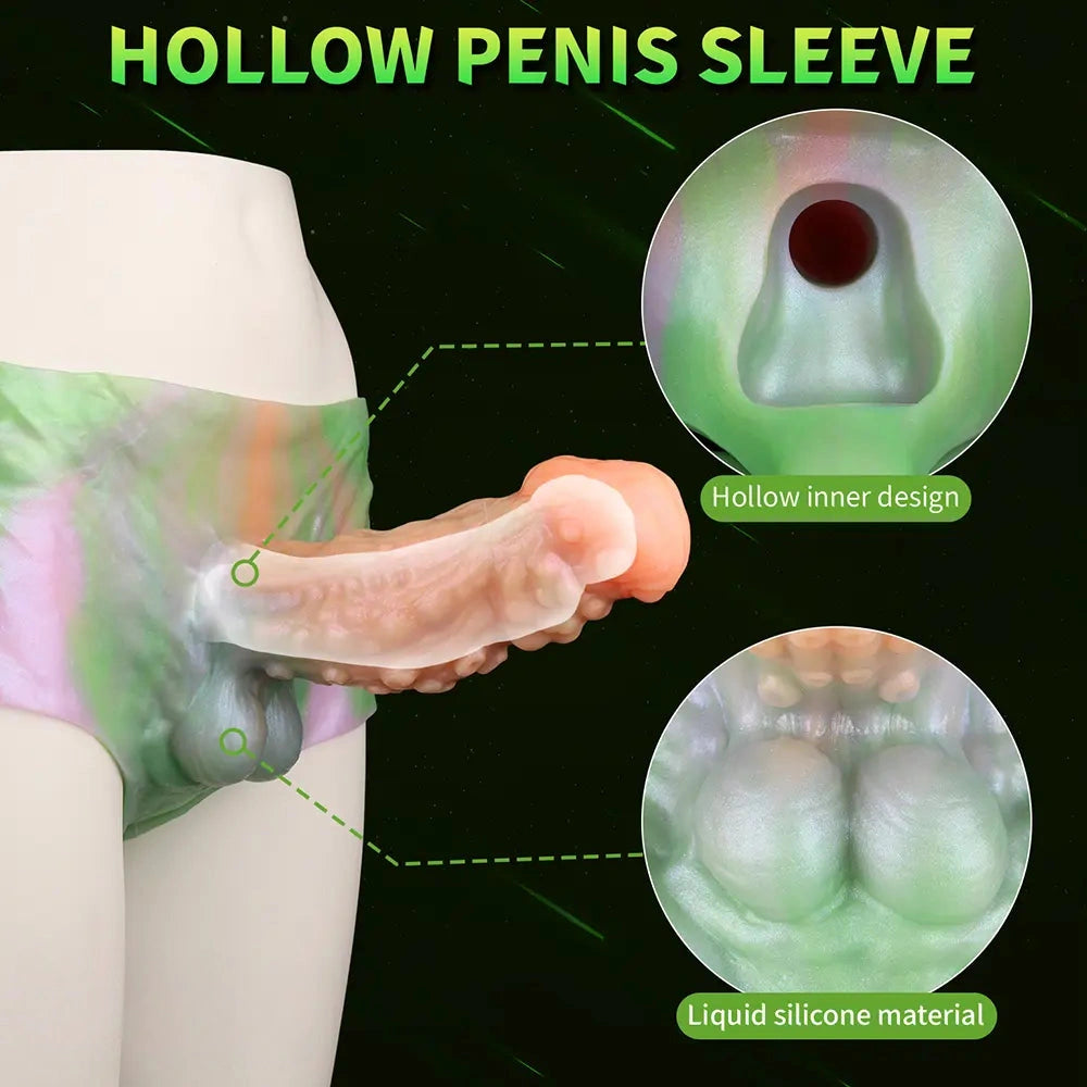 7.67in Monster Hollow Dildo Harness Pants Strap on Cock Fantasy Dildo