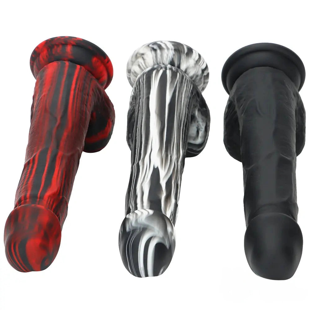7.67in Premium Silicone Soft Mixed Color Dildo For Anal Masturbation