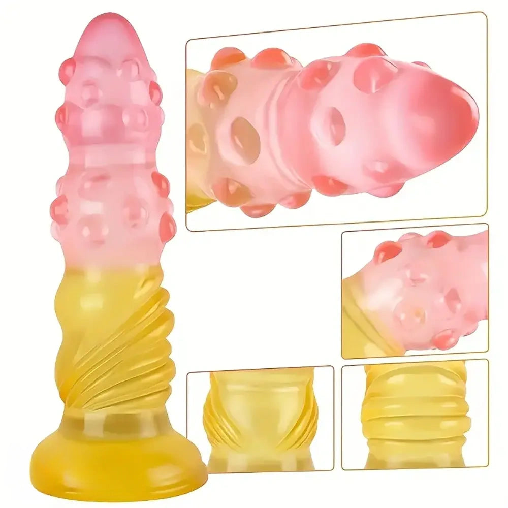 7.67in PVC Spiked Anal Prostate Butt Dildo For Penis G-spot Anal Game