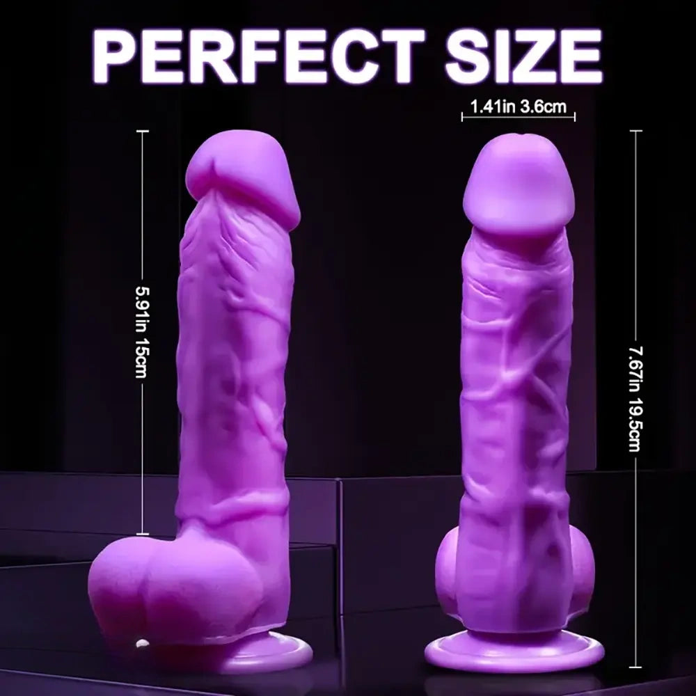 7.67in Real Purple Dildo G-spot Stimulation Anal Sex Adult Sex Toy