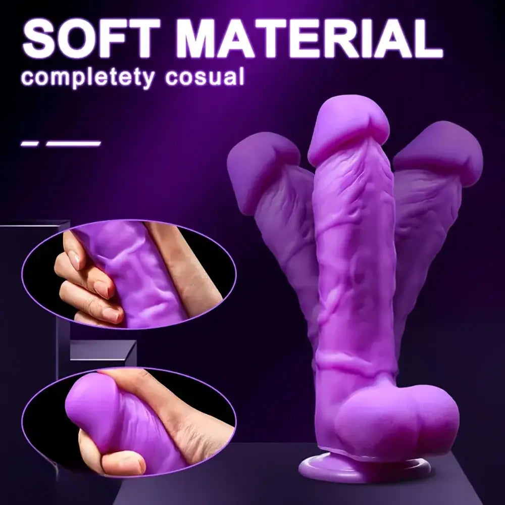 7.67in Real Purple Dildo G-spot Stimulation Anal Sex Adult Sex Toy