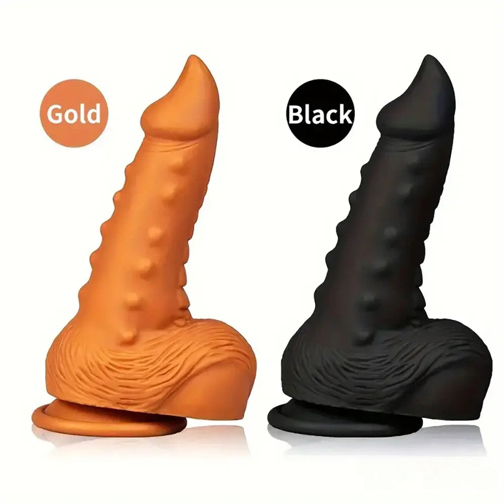 7.67in Sharp Head Spiked Silicone Soft Dildo For G-Spot Stimulation