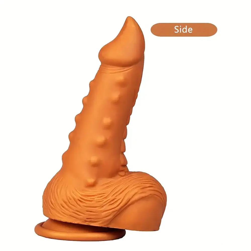 7.67in Sharp Head Spiked Silicone Soft Dildo For G-Spot Stimulation