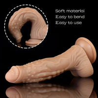 7.67in Silicone Fantasy Soft Dildo For G-Spot Anal Stimulation Adult Toy