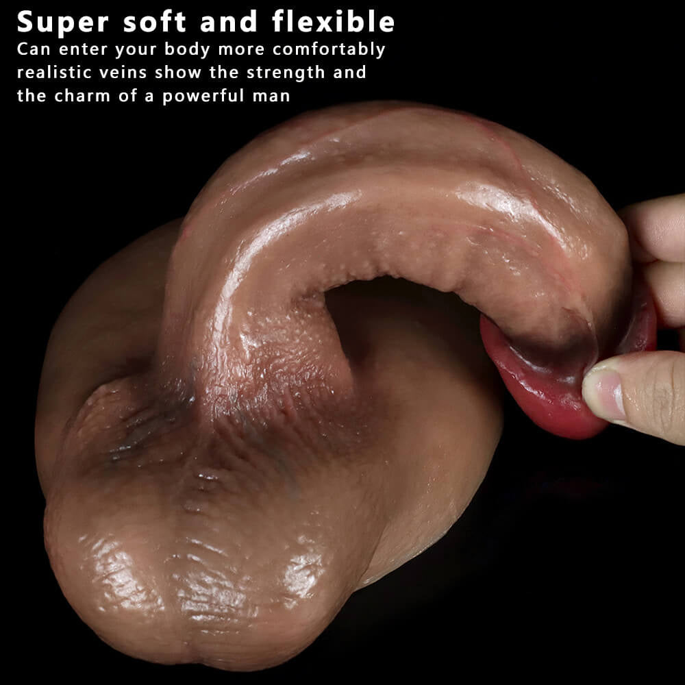 7.67in Soft Silicone Lifelike Dildo With Suction Cup Women Sex Toy