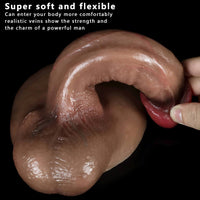 7.67in Soft Silicone Lifelike Dildo With Suction Cup Women Sex Toy