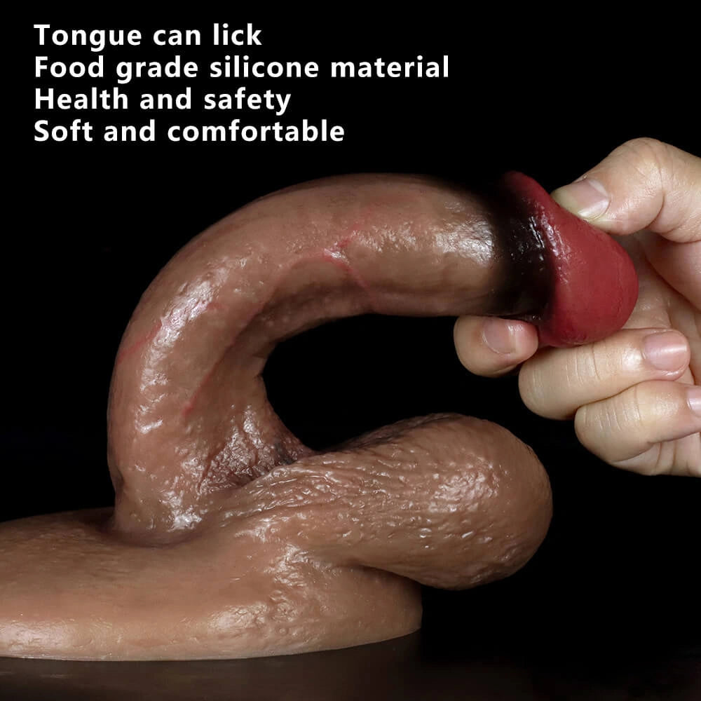 7.67in Soft Silicone Lifelike Dildo With Suction Cup Women Sex Toy