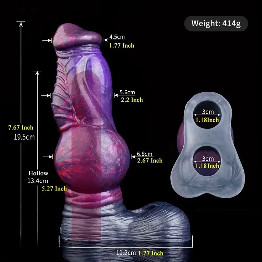 7.67in Soft Silicone Reusable Monster Knot Dildo Sleeve Extender