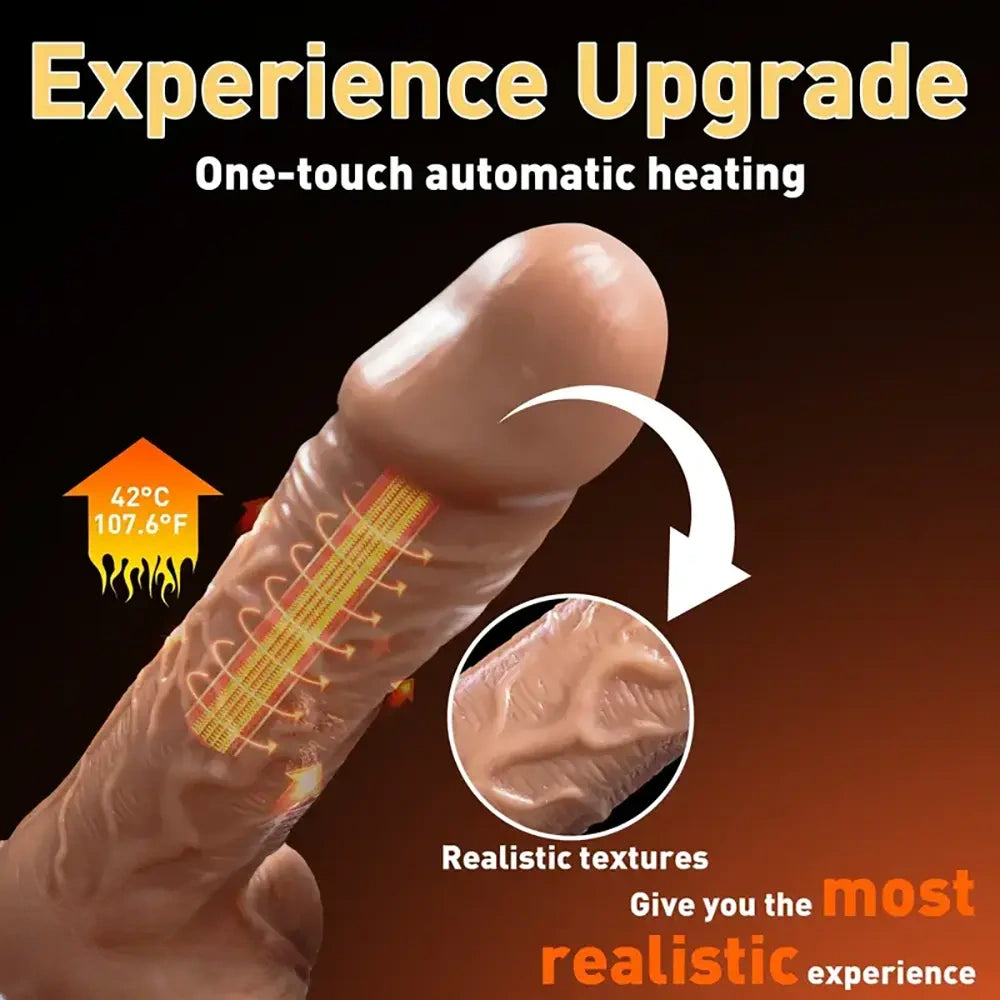 7.67in Swing Thrusting Heating Lifelike TPE Cock Automatic Dildo