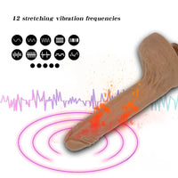 7.67in Women Masturbation Silicone Dildo Vibrating Thrusting Heating Toy