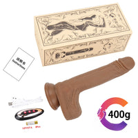 7.67in Women Masturbation Silicone Dildo Vibrating Thrusting Heating Toy