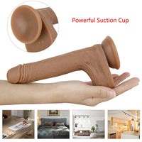 7.67in Women Masturbation Silicone Dildo Vibrating Thrusting Heating Toy