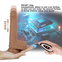 7.67in Women Masturbation Silicone Dildo Vibrating Thrusting Heating Toy