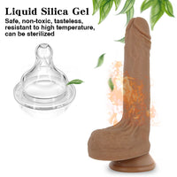 7.67in Women Masturbation Silicone Dildo Vibrating Thrusting Heating Toy