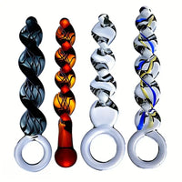 7.68in 7.87in 8.46in Transparent Glass Female Threaded Sex Toy