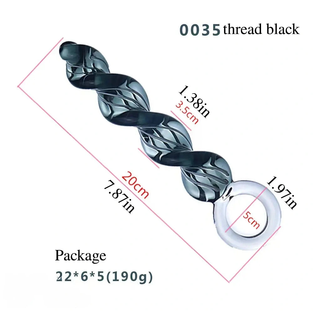 7.68in 7.87in 8.46in Transparent Glass Female Threaded Sex Toy