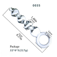 7.68in 7.87in 8.46in Transparent Glass Female Threaded Sex Toy