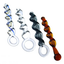 7.68in 7.87in 8.46in Transparent Glass Female Threaded Sex Toy