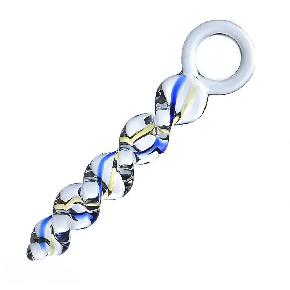7.68in 7.87in 8.46in Transparent Glass Female Threaded Sex Toy