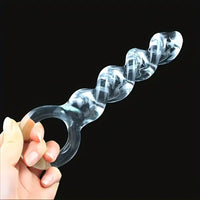 7.68in 7.87in 8.46in Transparent Glass Female Threaded Sex Toy