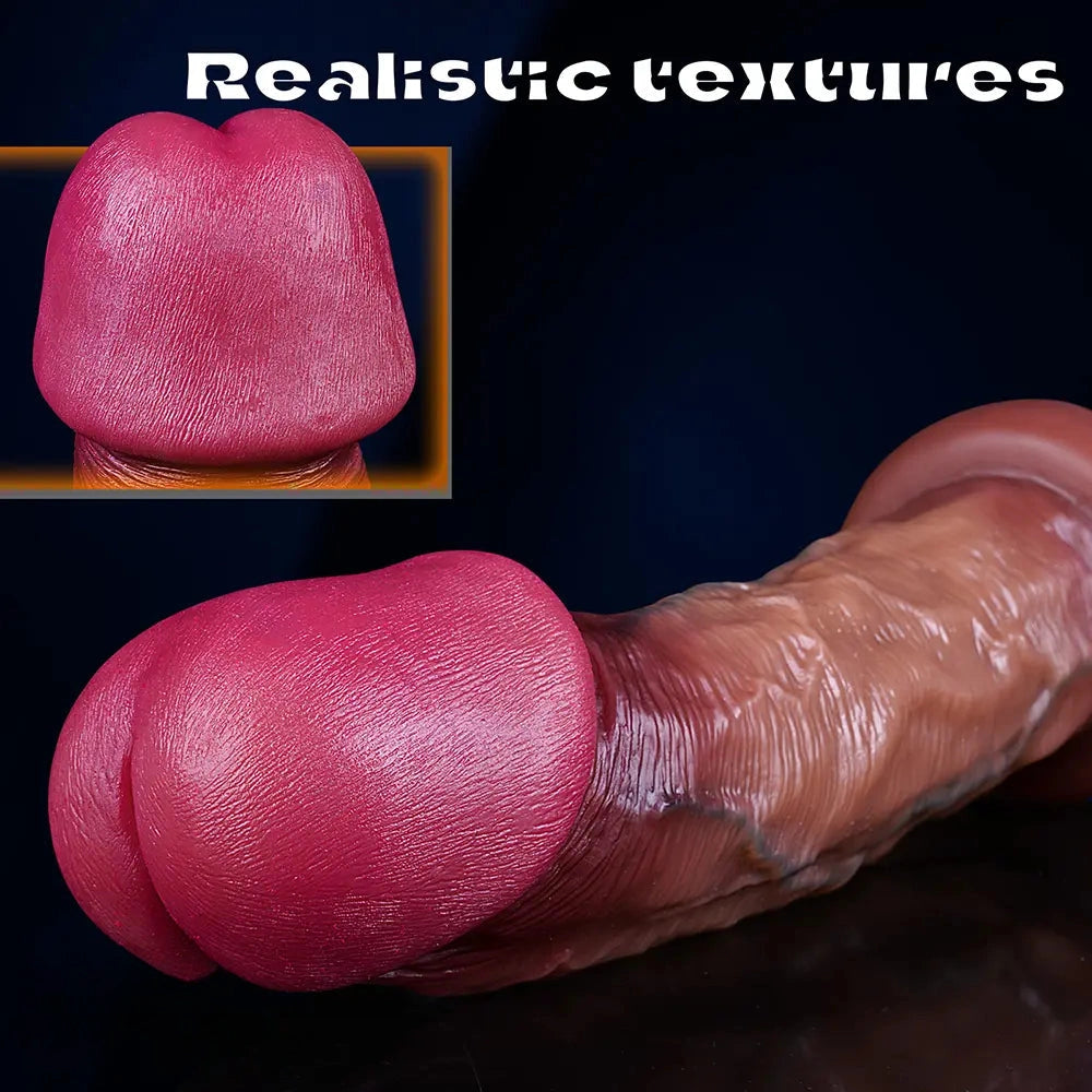 7.68in 8.56in 10.43in Large Mushroom Head Liquid Silicone Eggless Dildo