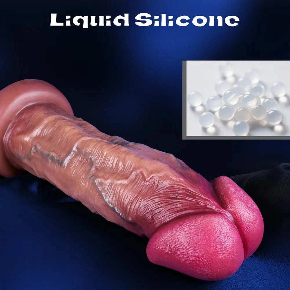 7.68in 8.56in 10.43in Large Mushroom Head Liquid Silicone Eggless Dildo