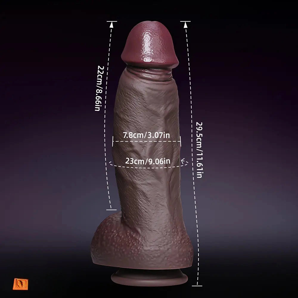 7.68in 9.06in 11.61in Dual Density Silicone Big Soft Dildo Lifelike Cock