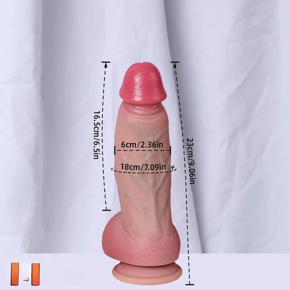 7.68in 9.06in 11.61in Dual Density Silicone Big Soft Dildo Lifelike Cock