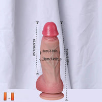 7.68in 9.06in 11.61in Dual Density Silicone Big Soft Dildo Lifelike Cock