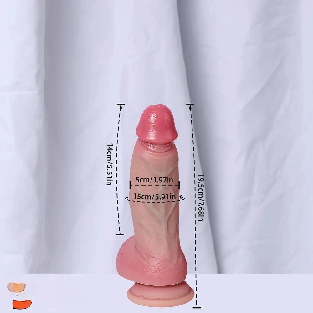 7.68in 9.06in 11.61in Dual Density Silicone Big Soft Dildo Lifelike Cock