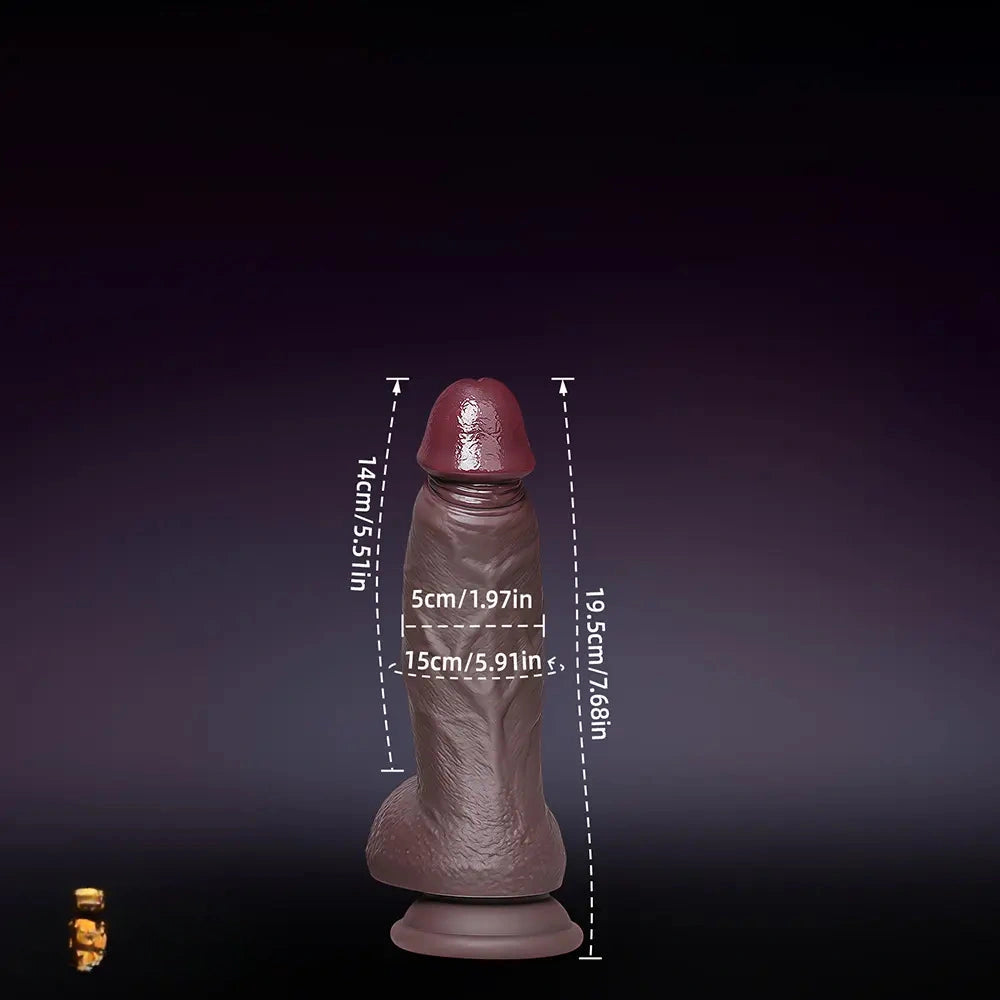 7.68in 9.06in 11.61in Dual Density Silicone Big Soft Dildo Lifelike Cock