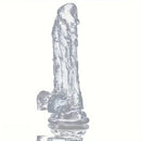 7.68in Clear Real Suction Cup Dildo For G-Spot Anal Stimulation Massager
