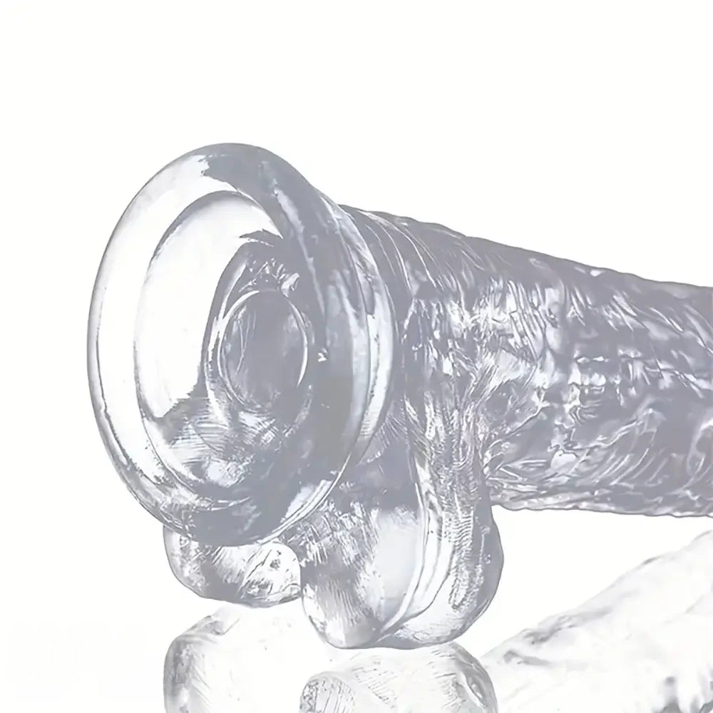 7.68in Clear Real Suction Cup Dildo For G-Spot Anal Stimulation Massager