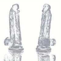 7.68in Clear Real Suction Cup Dildo For G-Spot Anal Stimulation Massager