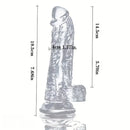 7.68in Clear Real Suction Cup Dildo For G-Spot Anal Stimulation Massager