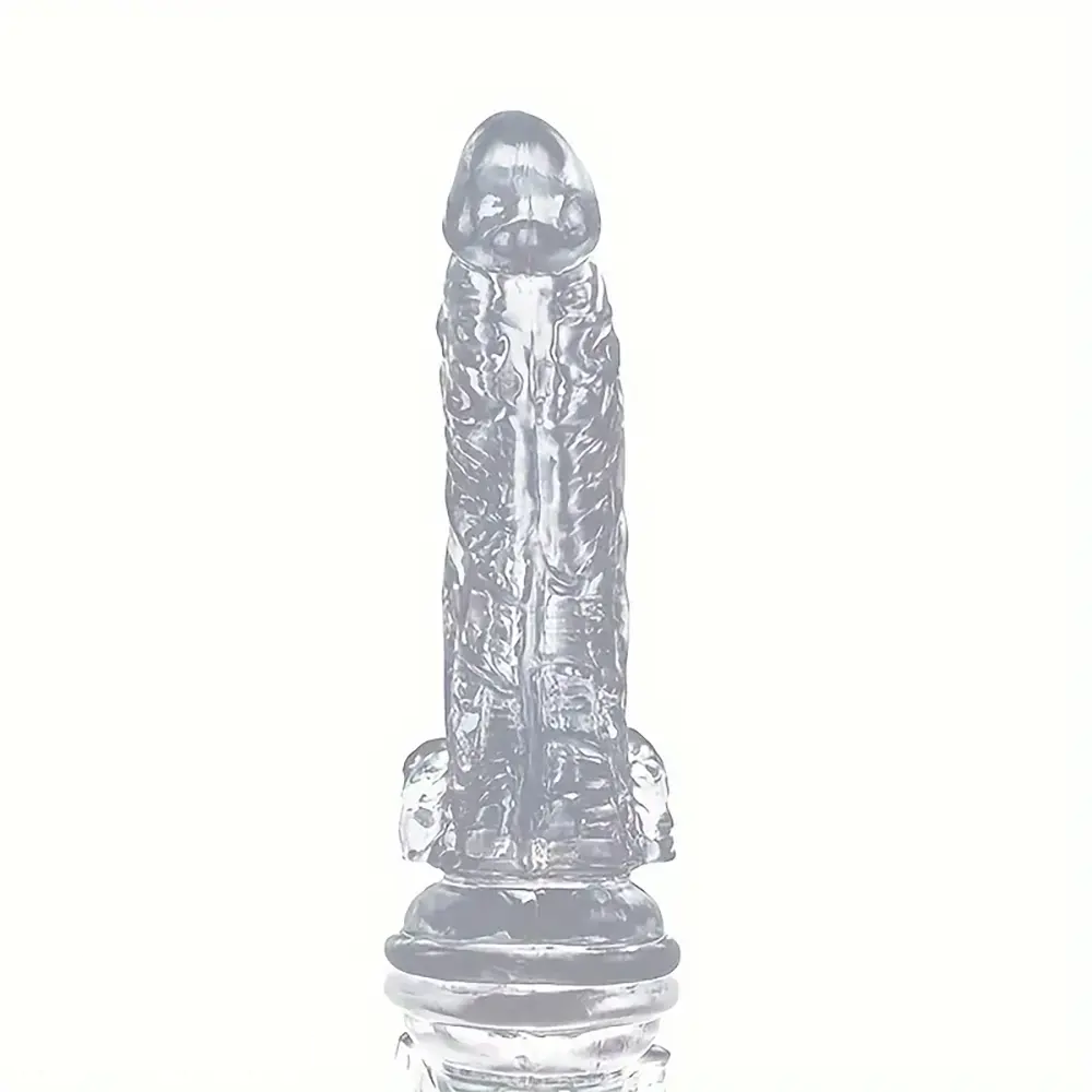 7.68in Clear Real Suction Cup Dildo For G-Spot Anal Stimulation Massager