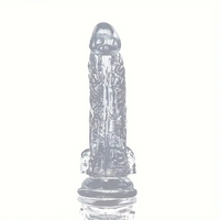 7.68in Clear Real Suction Cup Dildo For G-Spot Anal Stimulation Massager