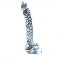 7.68in Crystal Clear Penis Glass Fantasy Dildo Male & Female Masturbator