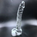 7.68in Crystal Clear Penis Glass Fantasy Dildo Male & Female Masturbator