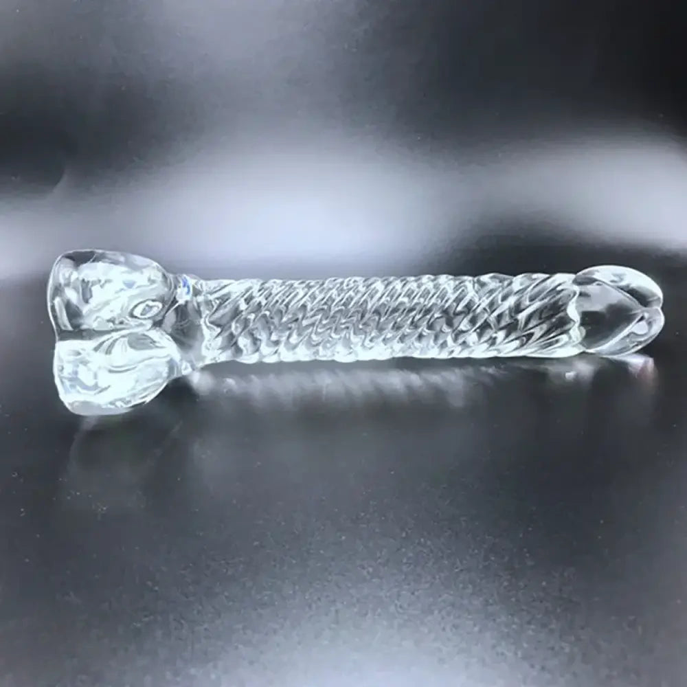7.68in Crystal Clear Penis Glass Fantasy Dildo Male & Female Masturbator